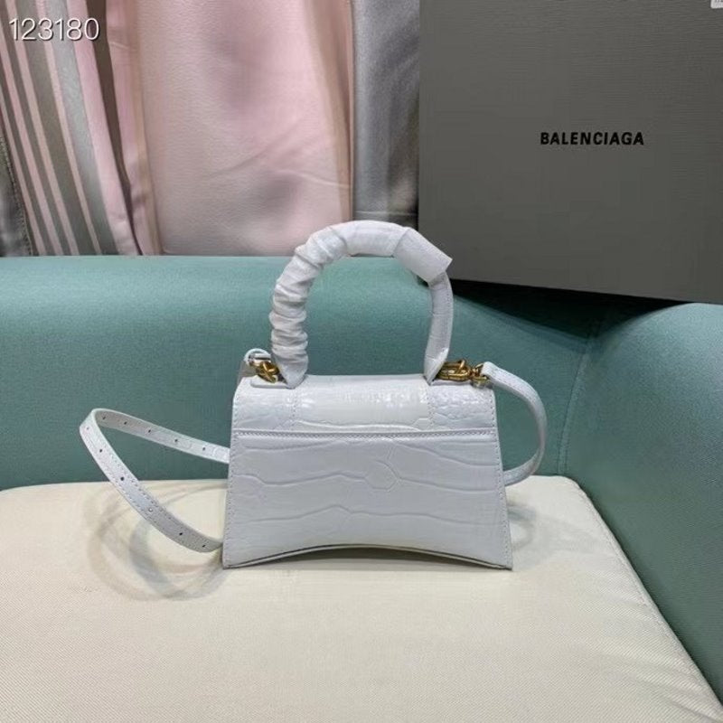 Balenciaga White Hourglass Tote Bag BLCG0203
