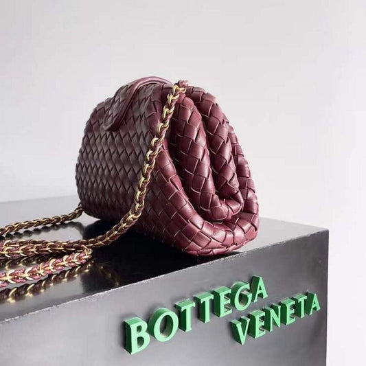 Bottega Veneta Lauren 1980 Teen Chain Bag in Intrecciato Leather BGDC0014