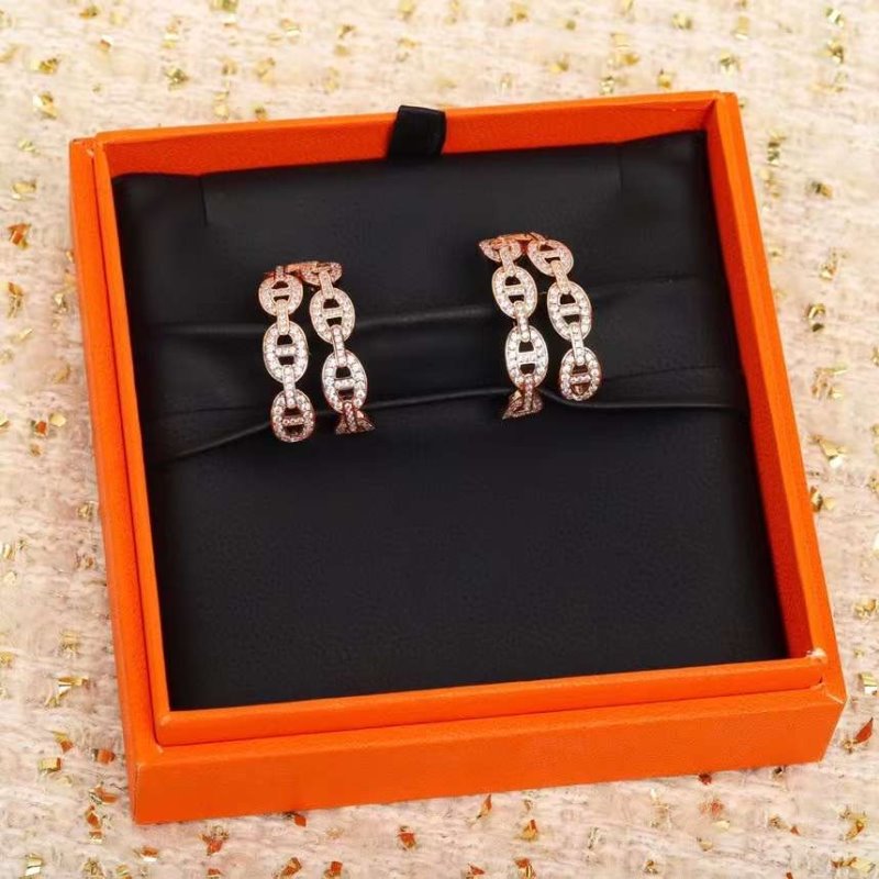 Hermes Farandole Pig Nose Diamond Earrings JWLH0012