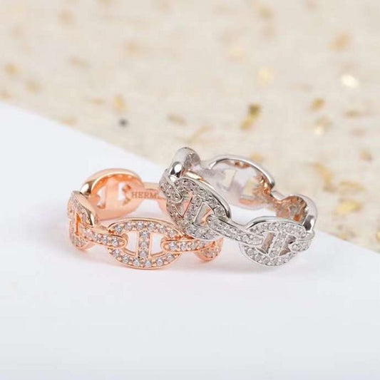 Hermes Farandole Pig Nose Diamond Ring JWLH0014