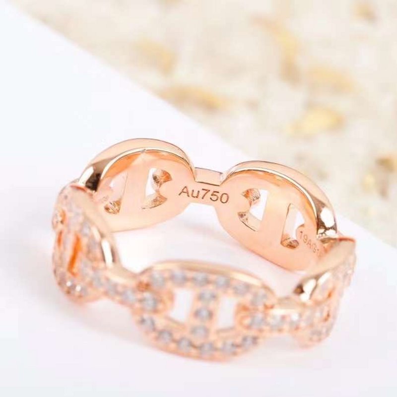 Hermes Farandole Pig Nose Diamond Ring JWLH0014