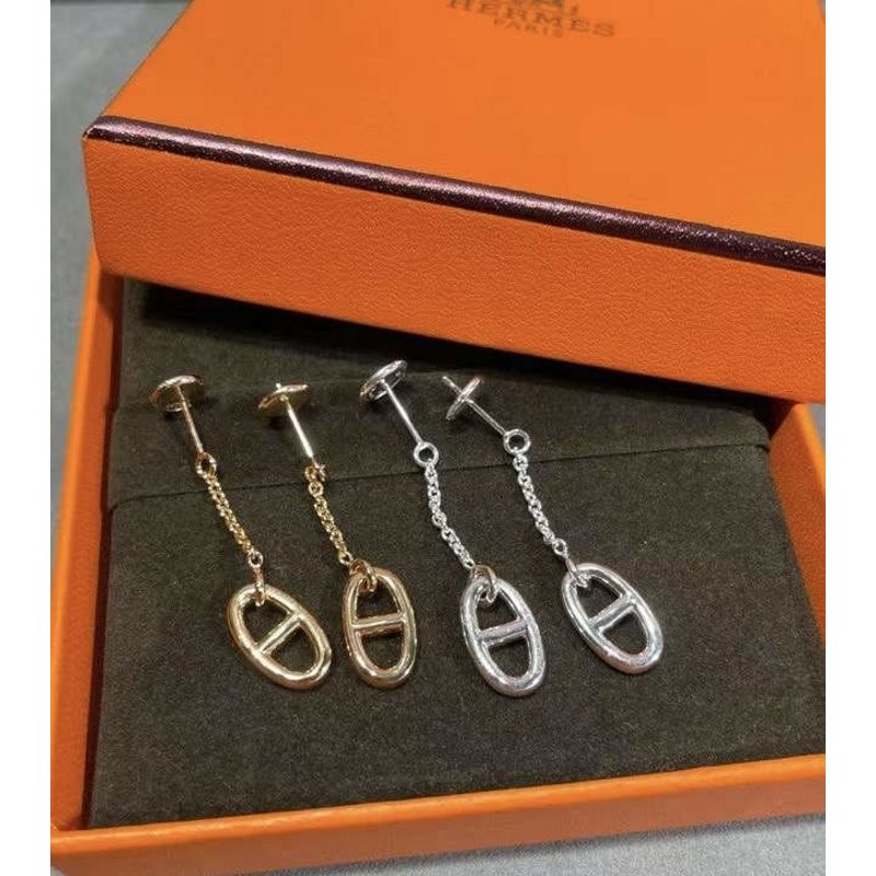 Hermes pig top nose earrings