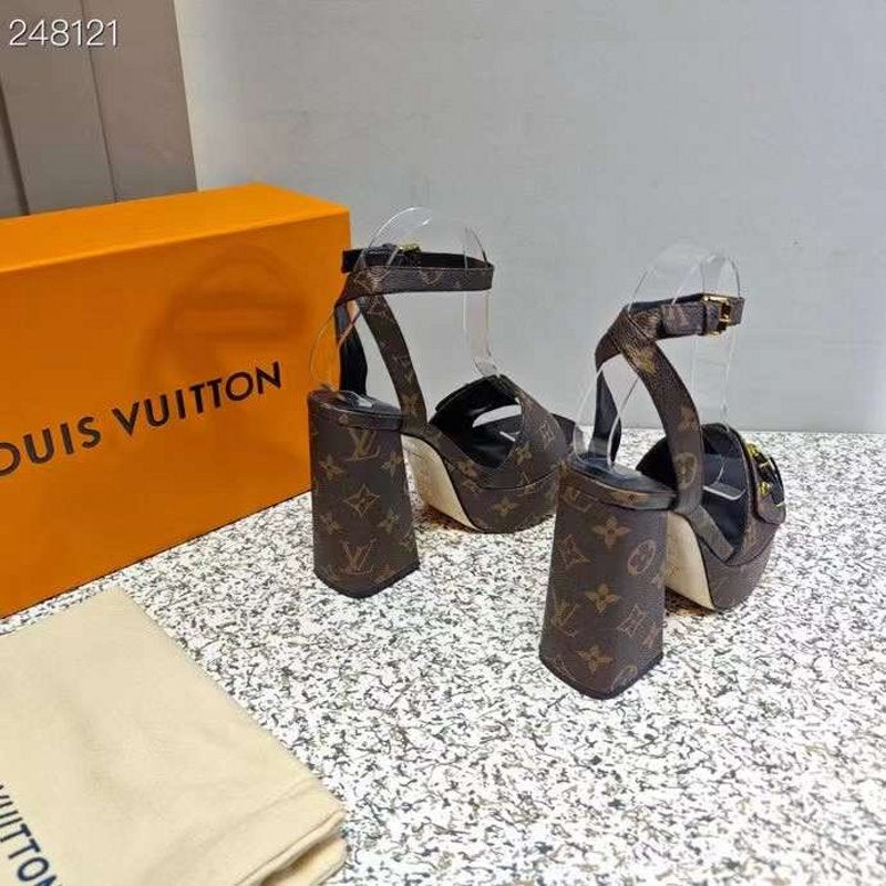 Louis Viutton Thick High Heeled Slippers SH010429