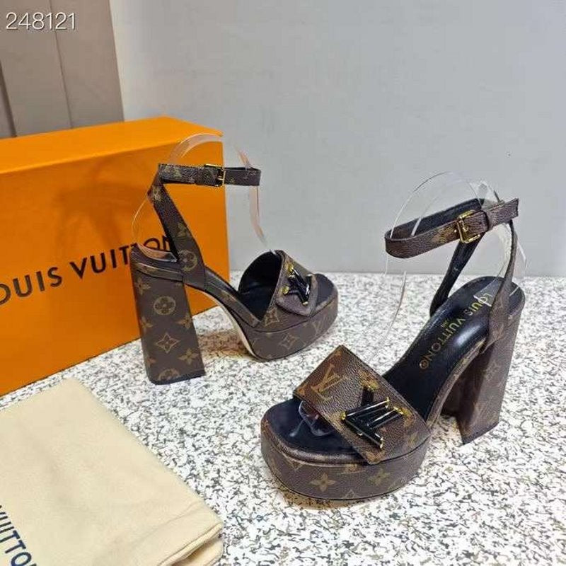 Louis Viutton Thick High Heeled Slippers SH010429