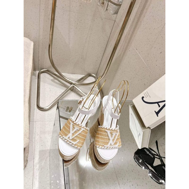 Louis Viutton Woven Wedge Sandals SH010449