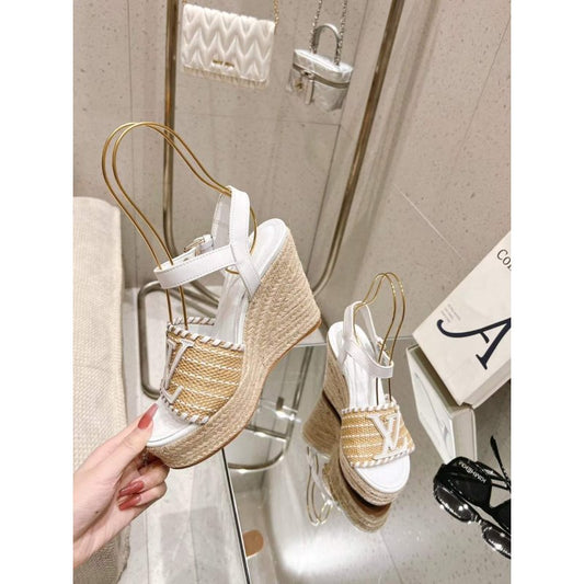 Louis Viutton Woven Wedge Sandals SH010449