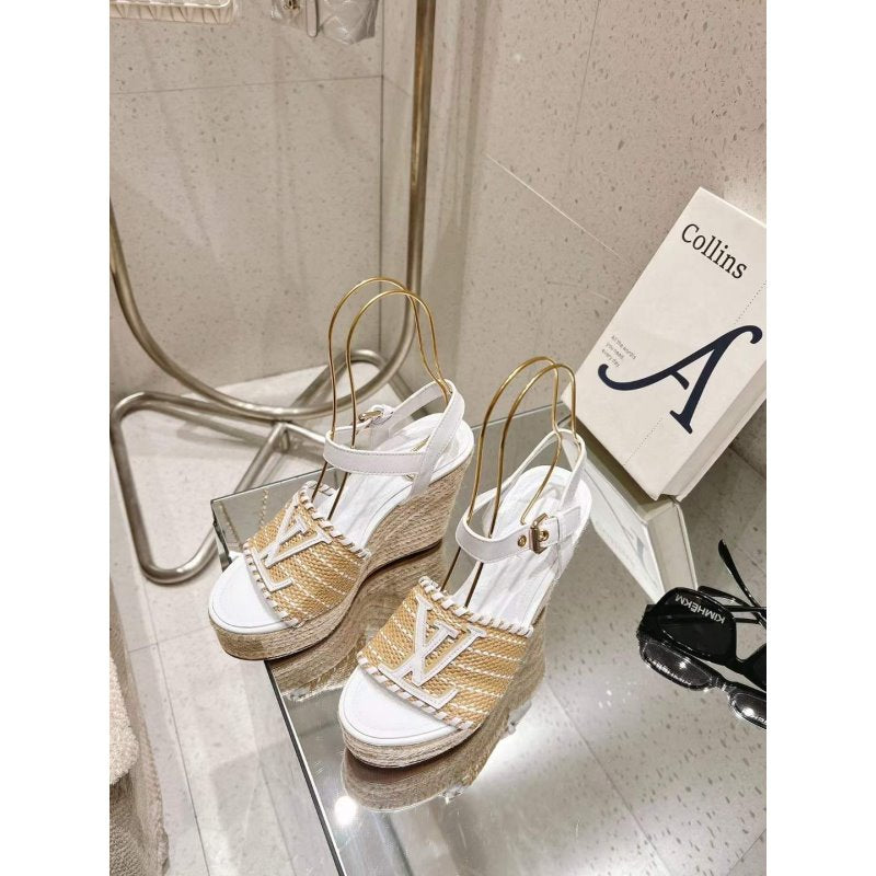 Louis Viutton Woven Wedge Sandals SH010449