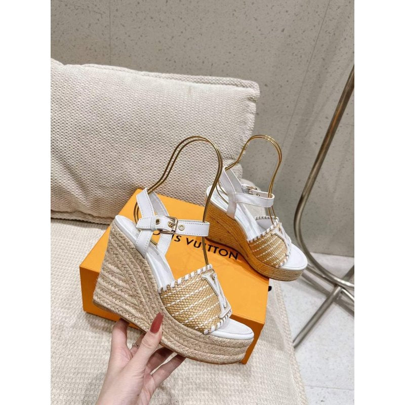 Louis Viutton Woven Wedge Sandals SH010449