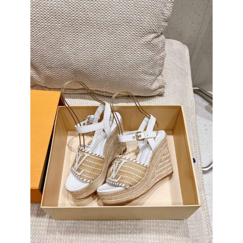 Louis Viutton Woven Wedge Sandals SH010449