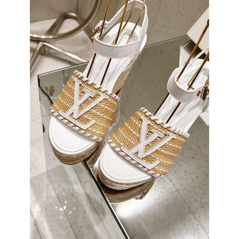 Louis Viutton Woven Wedge Sandals SH010449