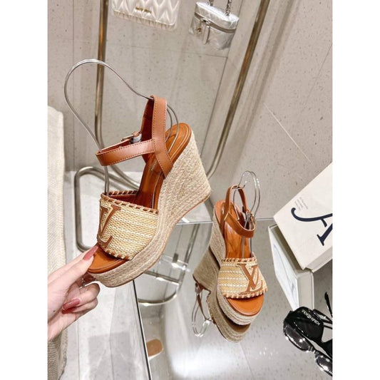 Louis Viutton Woven Wedge Sandals SH010450