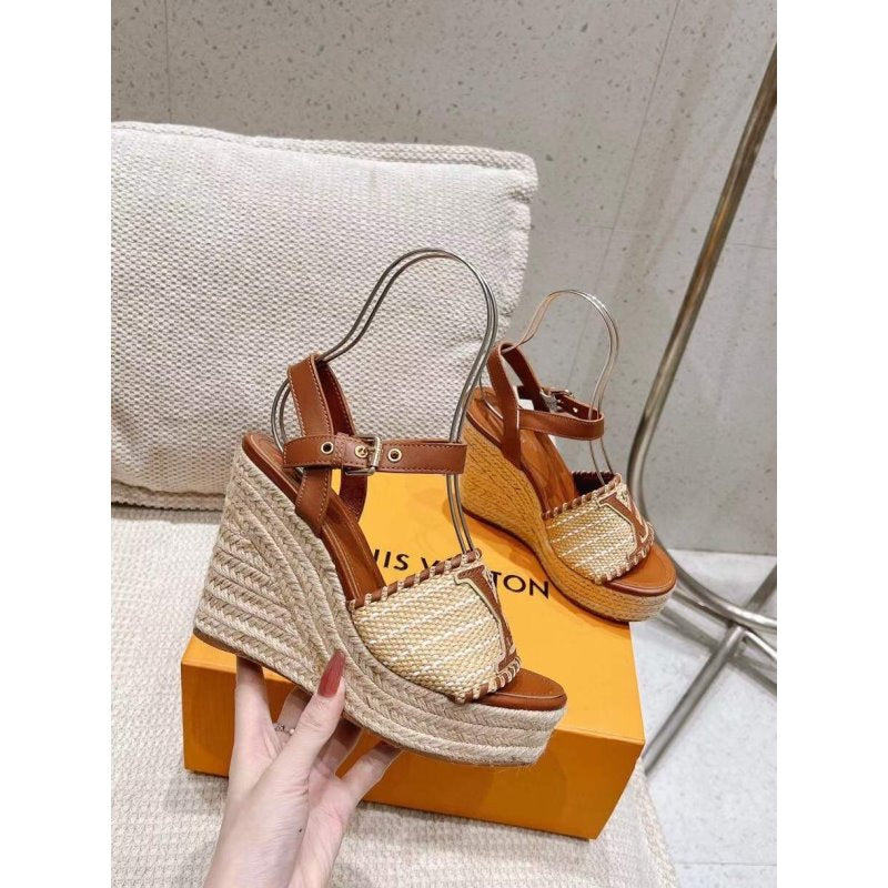 Louis Viutton Woven Wedge Sandals SH010450