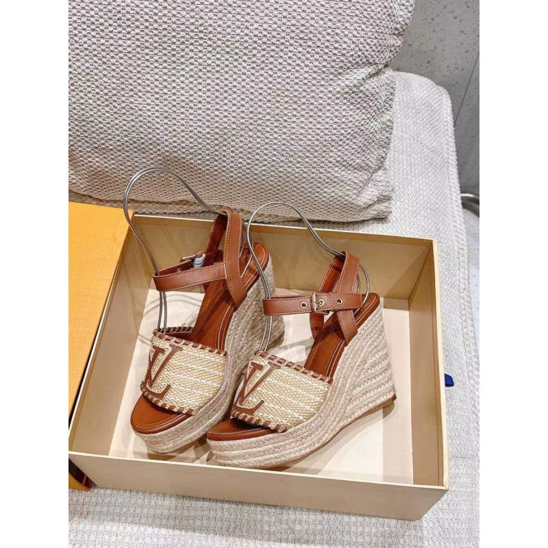 Louis Viutton Woven Wedge Sandals SH010450