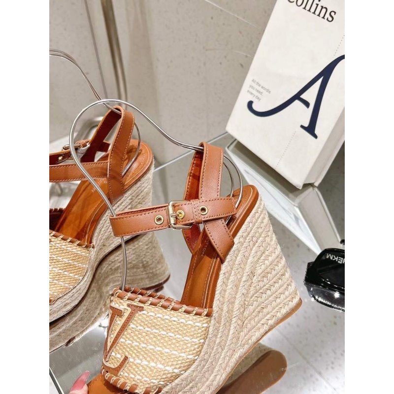 Louis Viutton Woven Wedge Sandals SH010450