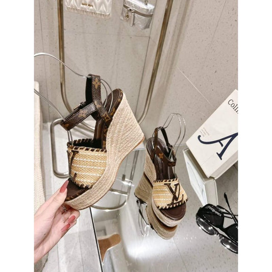 Louis Viutton Woven Wedge Sandals SH010451