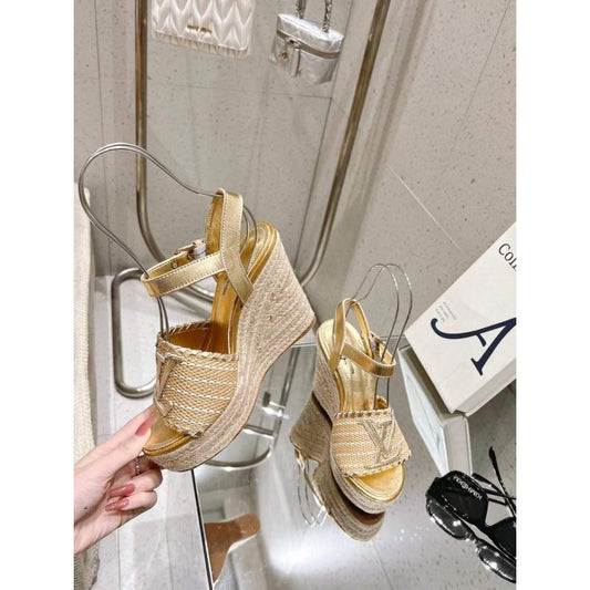 Louis Viutton Woven Wedge Sandals SH010453