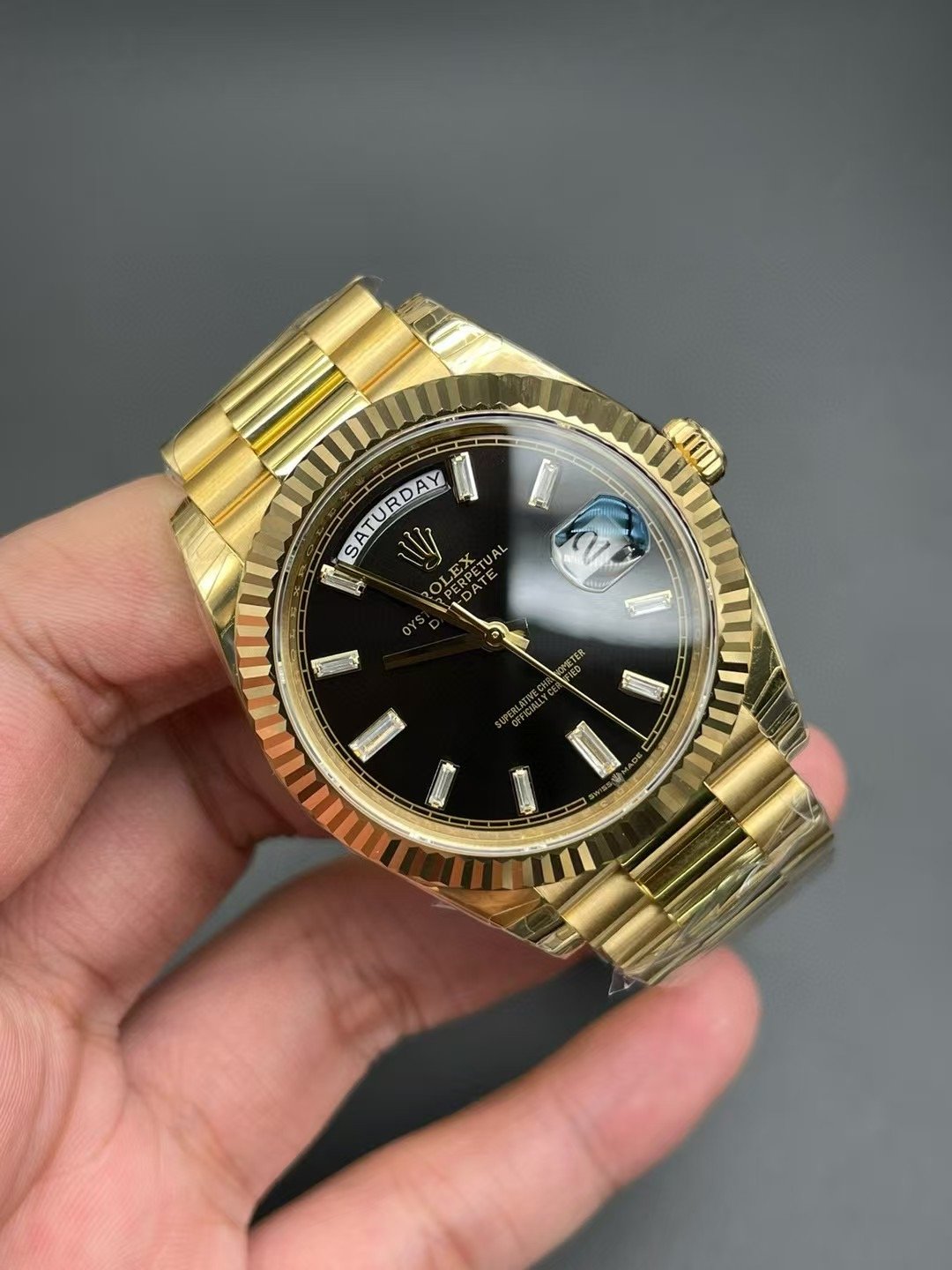 Rolex Day Date Black Sugar Wrist Watch WTJN25218