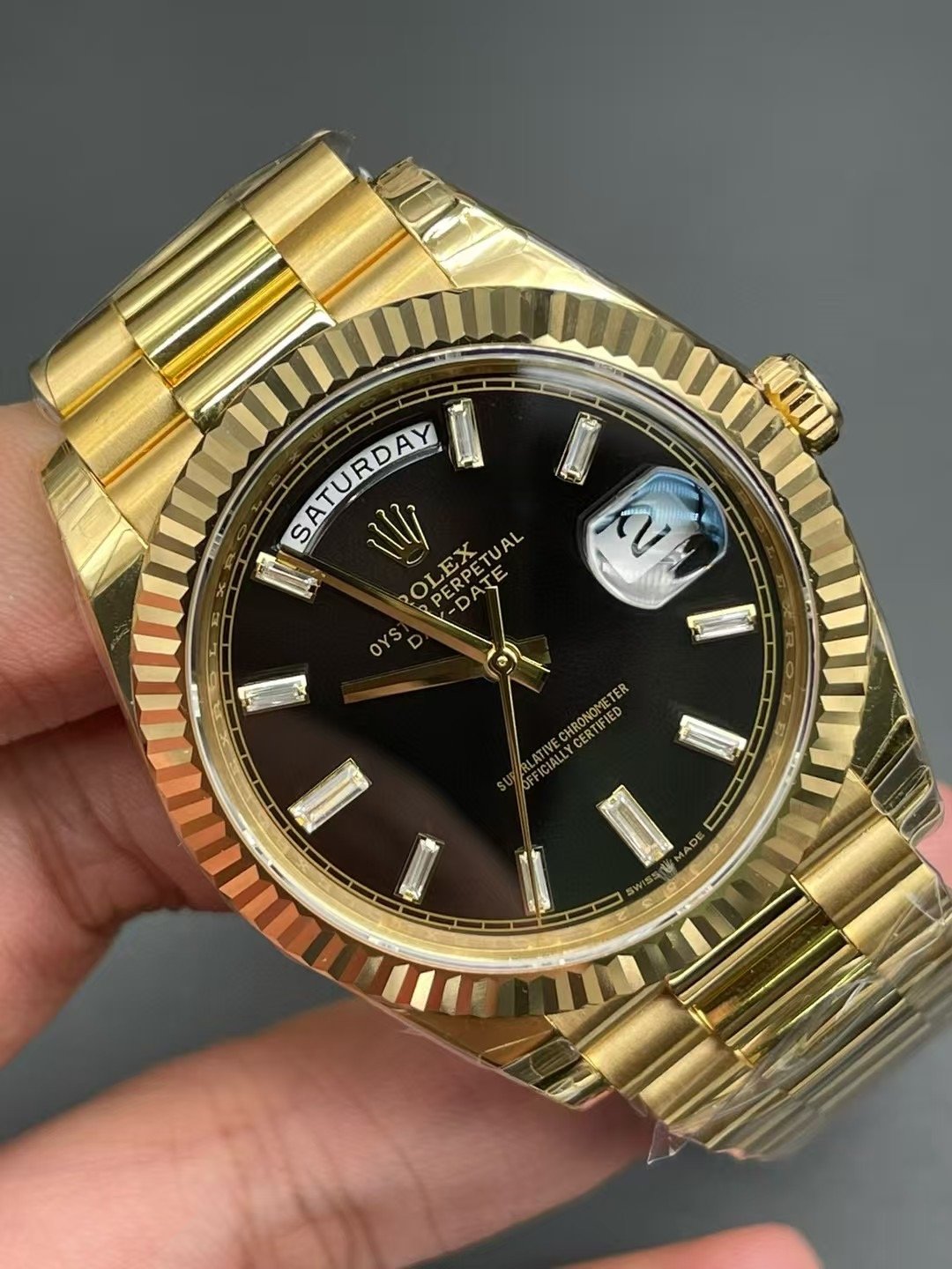 Rolex Day Date Black Sugar Wrist Watch WTJN25218