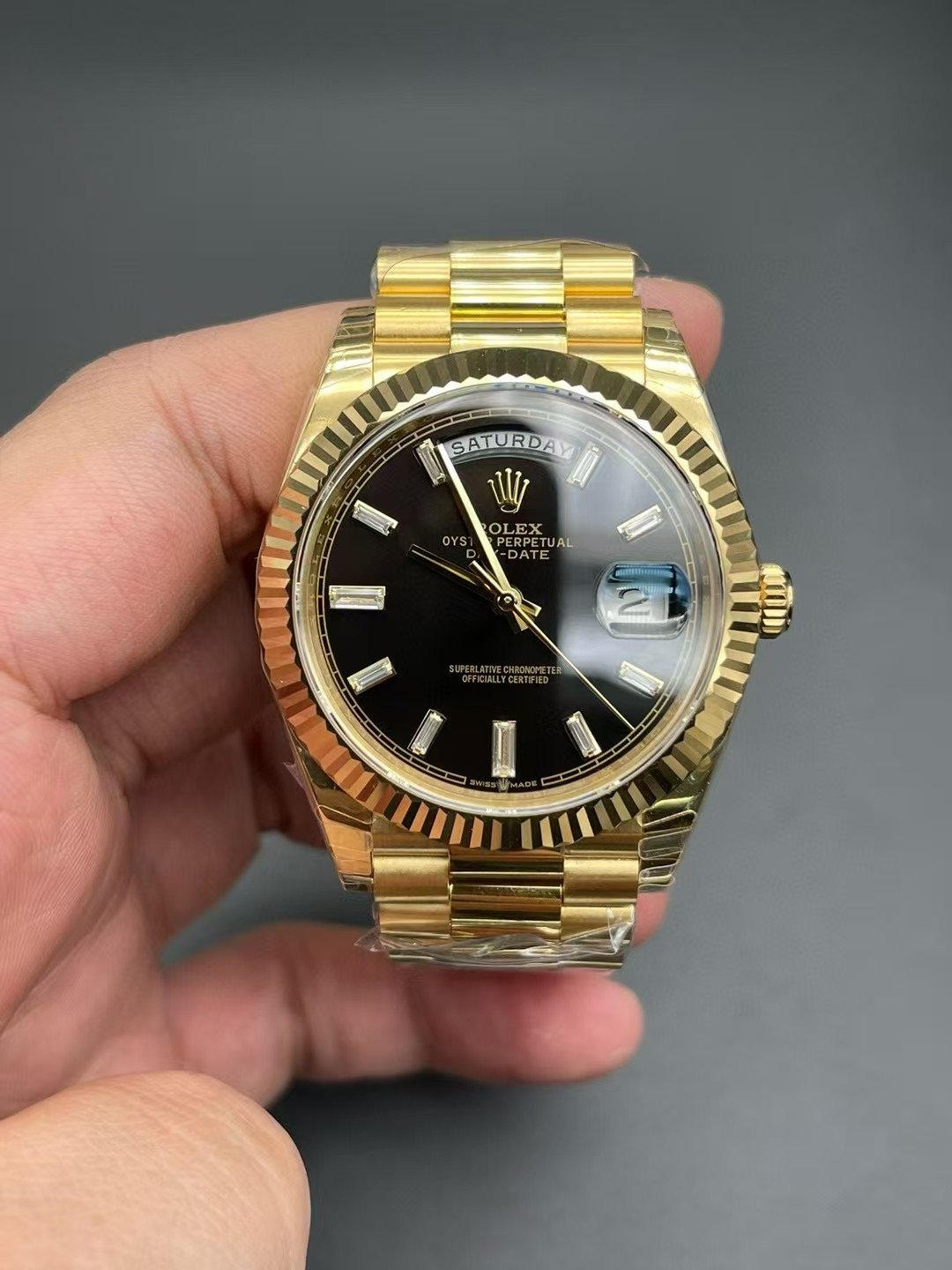 Rolex Day Date Black Sugar Wrist Watch WTJN25218