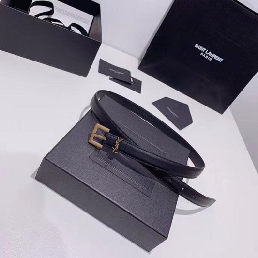 Saint Laurent Black Leather Belt WLB01260