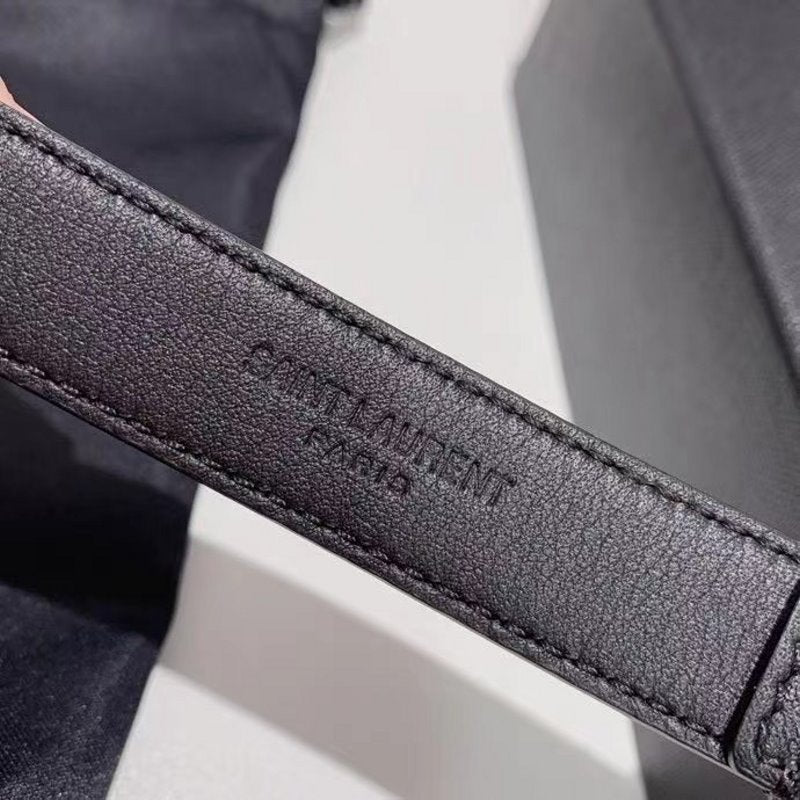 Saint Laurent Black Leather Belt WLB01260