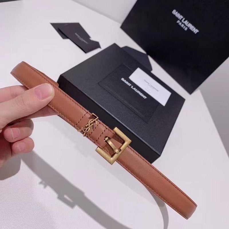 Saint Laurent Brown Leather Belt WLB01258
