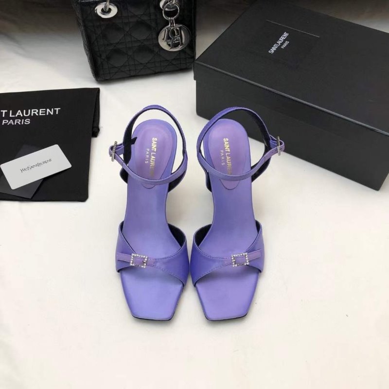 Saint Laurent Square Toe High Heeled Sandals SHS05264