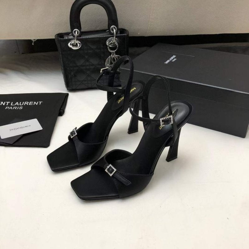 Saint Laurent Square Toe High Heeled Sandals SHS05266