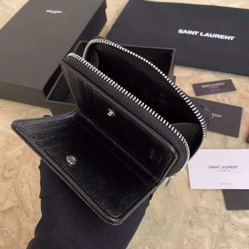 Saint Laurent Caviar Zipper Wallet WB001344