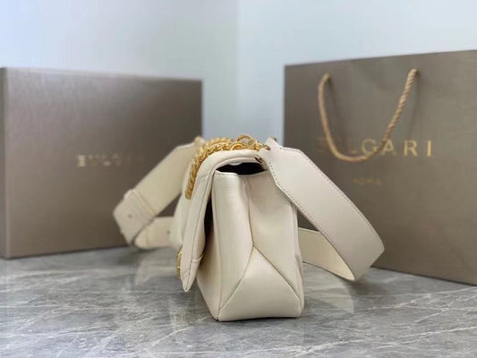 Bvlgari White Serpenti Cabocho Shoulder Bag BVGR00339