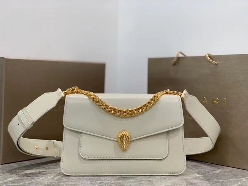 Bvlgari White Serpenti Forever Shoulder Bag BVGR00332