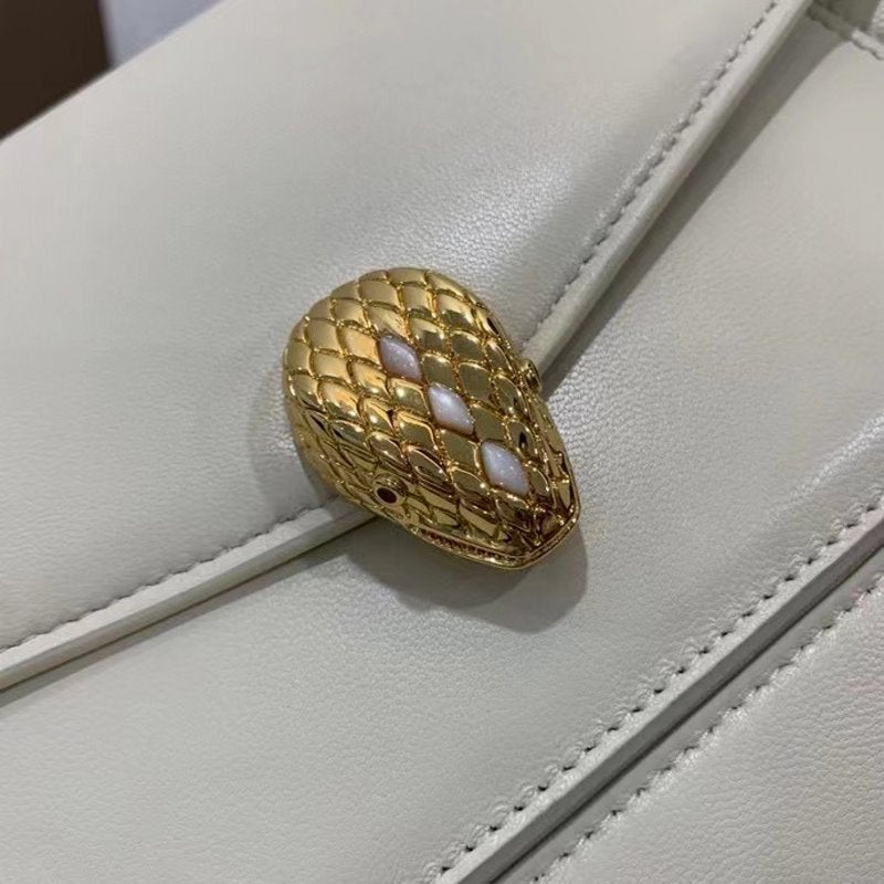 Bvlgari White Serpenti Forever Shoulder Bag BVGR00332