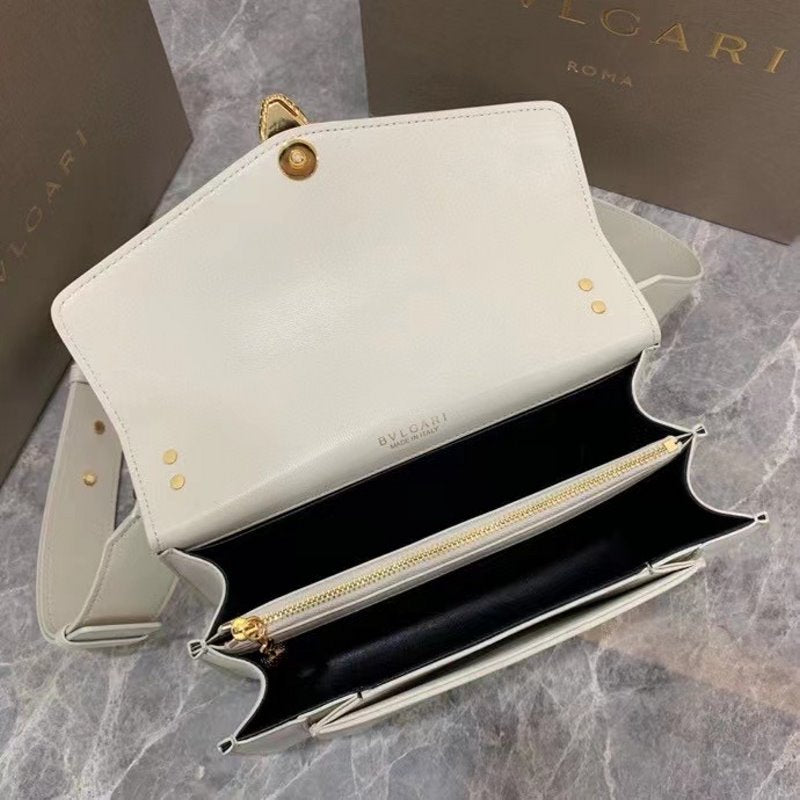 Bvlgari White Serpenti Forever Shoulder Bag BVGR00332