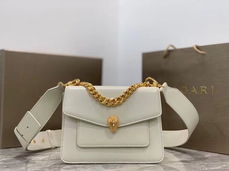 Bvlgari White Serpenti Forever Shoulder Bag BVGR00333