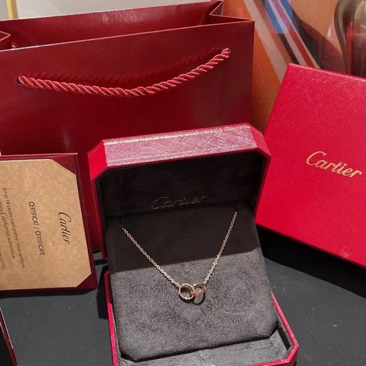 Cartier Double Ring Mini Necklace JWL00804