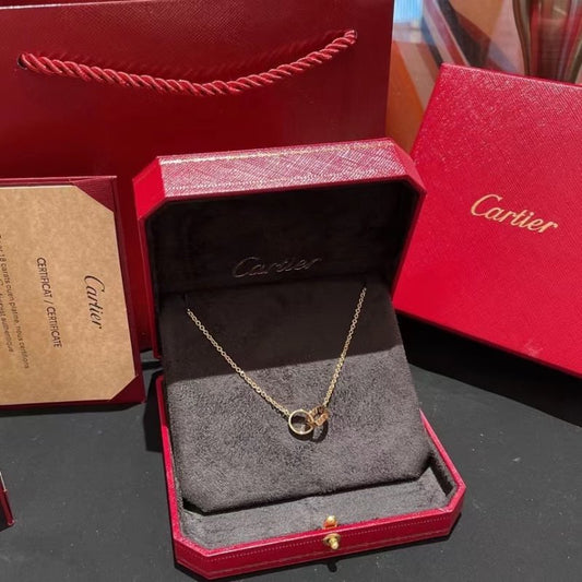Cartier Double Ring Mini Necklace JWL00805