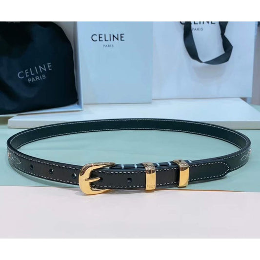 Celine Round Buckle Leather Belt WB001132