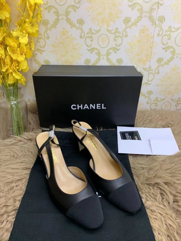 Chanel  Black Heeled Sandals SHS02560