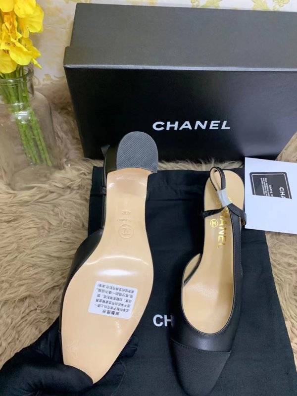 Chanel  Black Heeled Sandals SHS02560