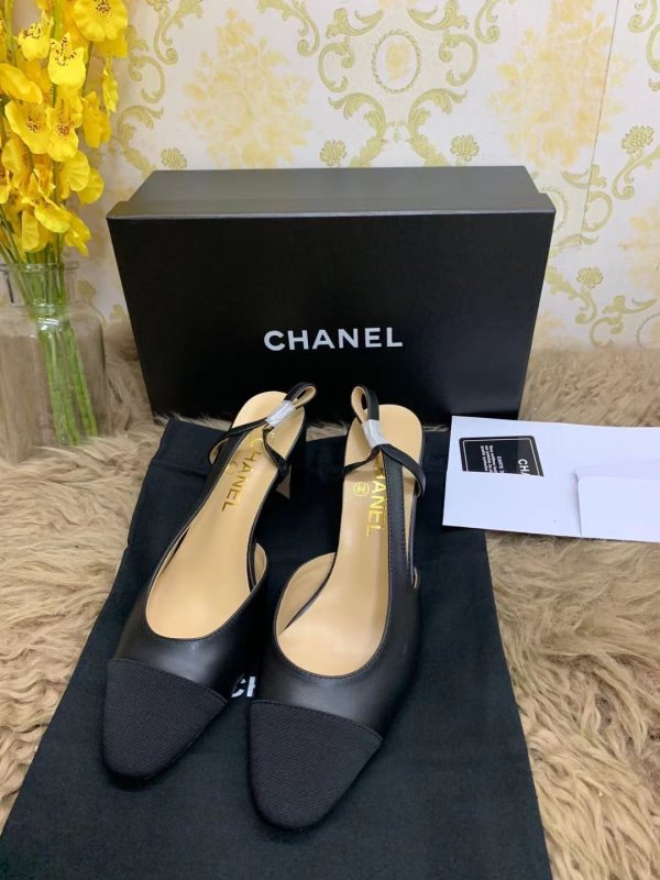 Chanel Black Heeled Sandals SHS02560