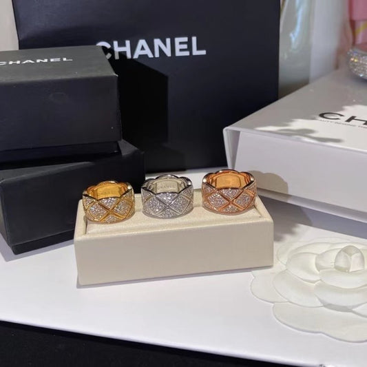 Chanel Diamond Plaid Ring JWL00812