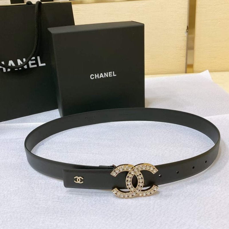 Chanel Rhinstone CC Cowhide Belt WB001174
