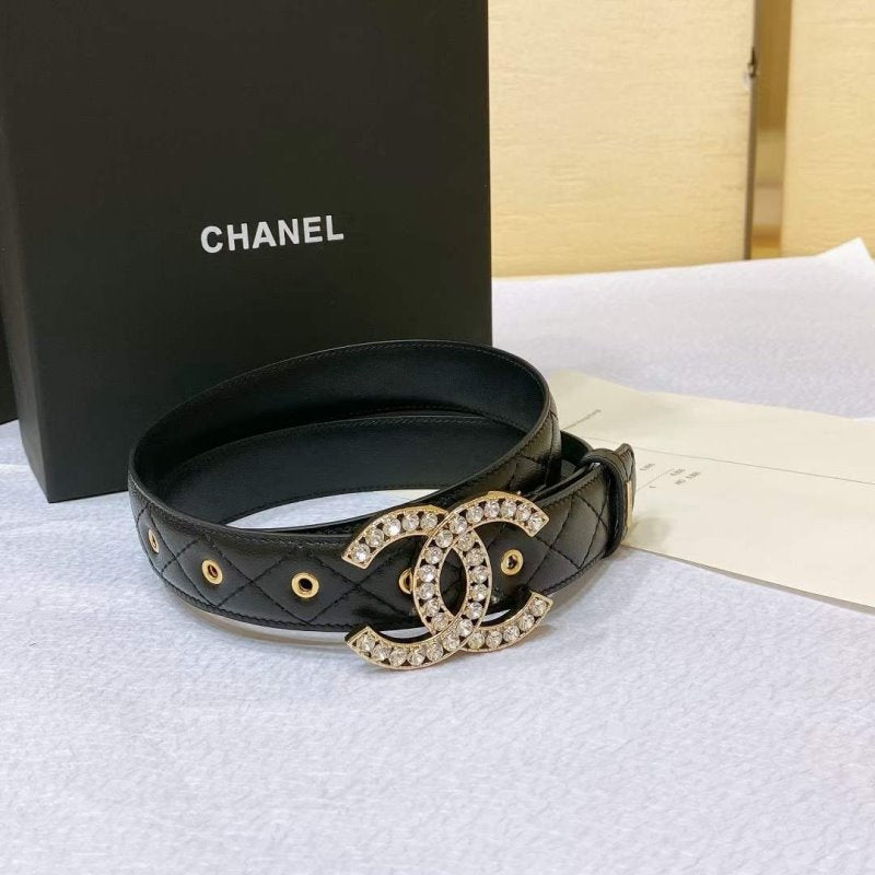 Chanel Rhinstone CC Cowhide Belt WB001175