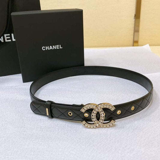 Chanel Rhinstone CC Cowhide Belt WB001175