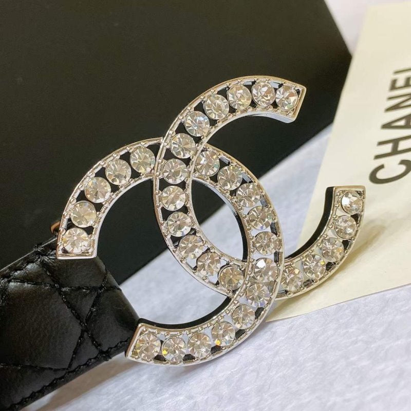 Chanel Rhinstone CC Cowhide Belt WB001176