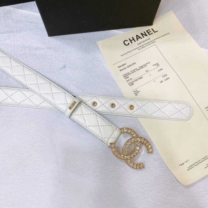 Chanel Rhinstone CC Cowhide Belt WB001177