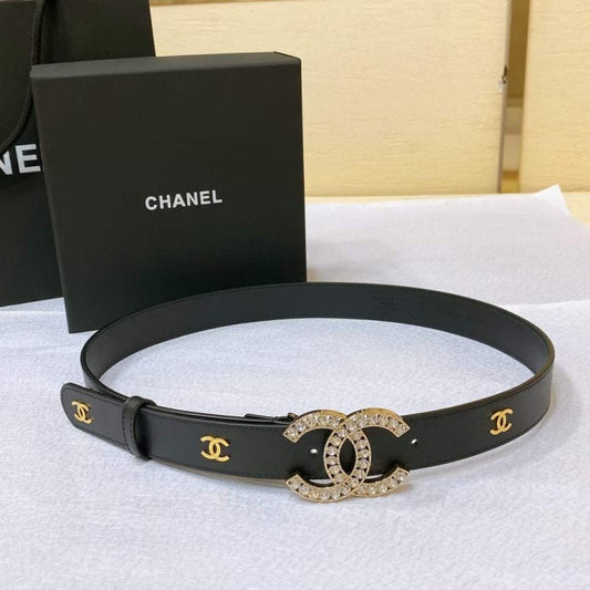 Chanel Rhinstone CC Cowhide Belt WB001178