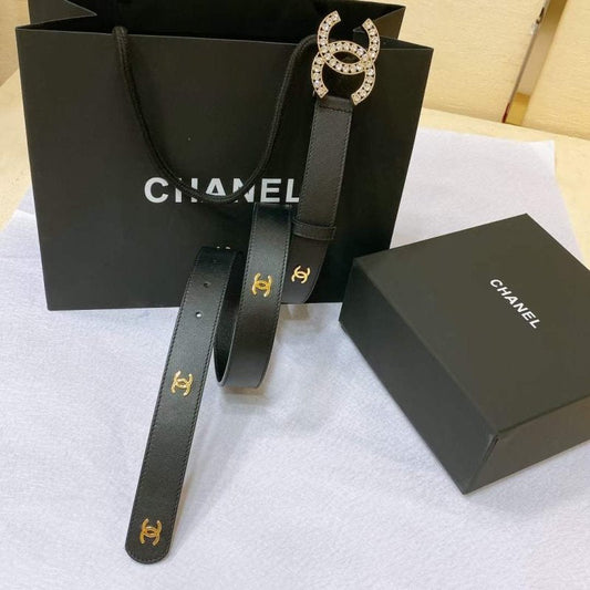 Chanel Rhinstone CC Cowhide Belt WB001178
