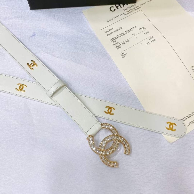 Chanel Rhinstone CC Cowhide Belt WB001179