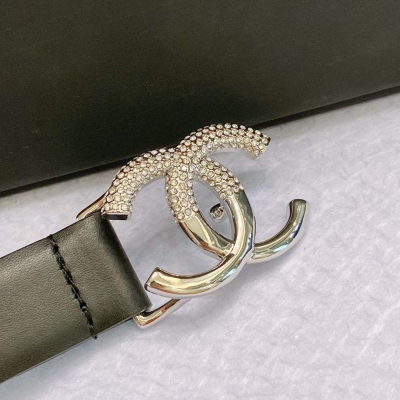 Chanel Rhinstone CC Cowhide Belt WB001182